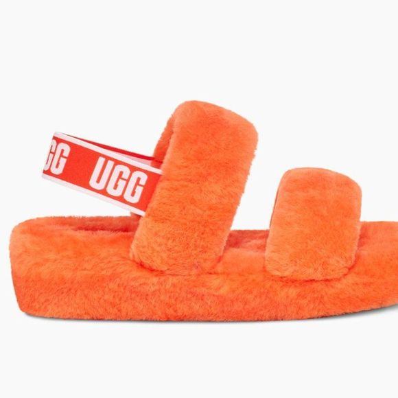 UGG | Shoes | Ugg Oh Yeah Orange Soda Fuzzy Slippers Size 7 | Poshmark